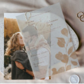 Elegante Herfst Botanische Terracotta Overlay brui Vellum Uitnodigingen