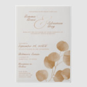 Elegante Herfst Botanische Terracotta Overlay brui Vellum Uitnodigingen (Voorkant)