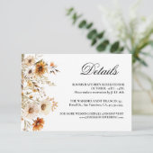 Elegante herfst botanische wilde bloem bruiloft RSVP kaartje (Staand voorkant)