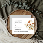 Elegante herfst Botanische Wildflower bruiloft RSVP Kaartje