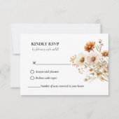 Elegante herfst Botanische Wildflower bruiloft RSVP Kaartje (Voorkant)