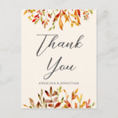 Elegante herfst bruiloft aangepaste herfst blad be briefkaart (Voorkant)