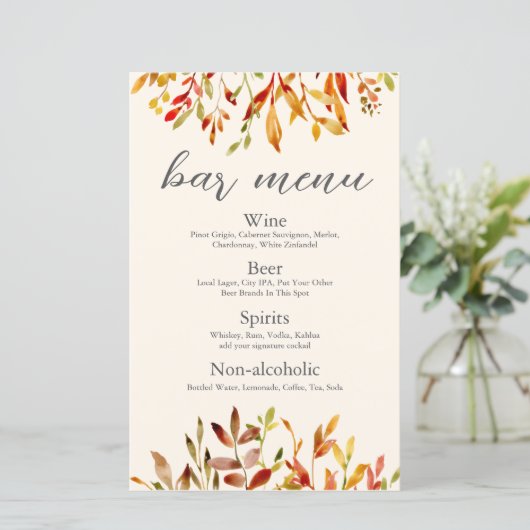 Elegante herfst bruiloft aangepaste herfst bladere (Staand voorkant)