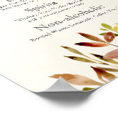 Elegante herfst bruiloft aangepaste herfst bladere poster (Hoek)