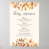 Elegante herfst bruiloft aangepaste herfst bladere poster (Voorkant)