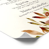 Elegante herfst bruiloft aangepaste herfstbladeren poster (Hoek)