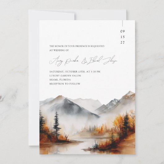 Elegante herfst bruiloft Boho Foto Kaart (Voorkant)