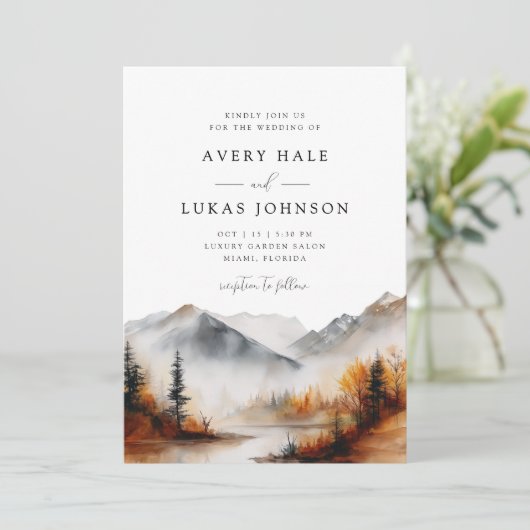 Elegante herfst bruiloft Boho Kaart (Staand voorkant)