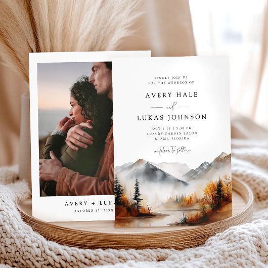 Elegante herfst bruiloft Boho Kaart