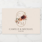 Elegante herfst bruiloft mini champagnefles labels sparkling wijnetiket (Enkel label)