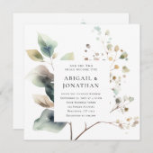 Elegante herfst bruiloft twee worden een Christeli Kaart (Voorkant / Achterkant)