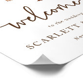 Elegante herfst bruiloft welkom poster (Hoek)