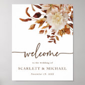 Elegante herfst bruiloft welkom poster (Voorkant)