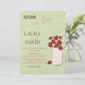 Elegante herfst bruiloftsfeest kaart (Staand voorkant)