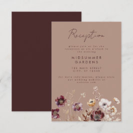 Elegante herfst bruiloftsreceptie informatiekaartje