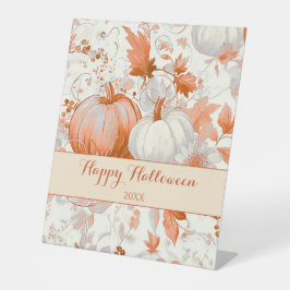 Elegante herfst chinoiserie Halloween Reclamebord Met Voetstuk
