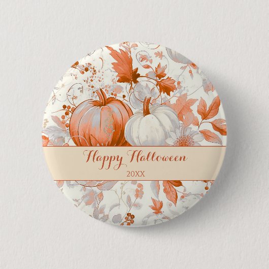 Elegante herfst chinoiserie Halloween Ronde Button 5,7 Cm (Voorkant)