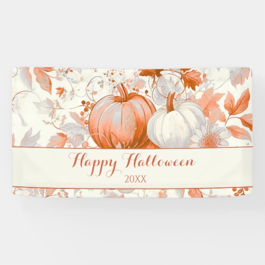 Elegante herfst chinoiserie Halloween Spandoek (Horizontaal)