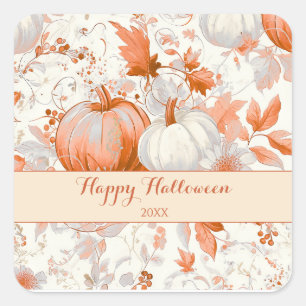 Elegante herfst chinoiserie Halloween Vierkante Sticker