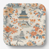 Elegante herfst chinoiserie papieren bord (Voorkant)