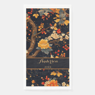 Elegante herfst chinoiserie papieren bord servet