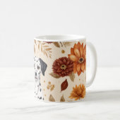 Elegante Herfst Dalmatische bloemenaccenten Koffiemok (Voorkant rechts)