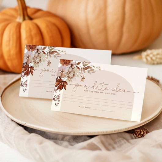 Elegante herfst Date night ideeën. Date jar Informatiekaartje