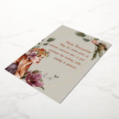 Elegante Herfst Elf Florale Roze Gouden Script Folie Feestdagenkaart (Gedraaid)