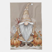 Elegante Herfst- en Thanksgiving-kabouter Pompoenv Theedoek (Verticaal)