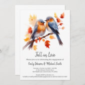 Elegante Herfst Engagement Party Kaart (Voorkant / Achterkant)