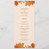 Elegante Herfst Esdblad Bruiloft Menu (Voorkant)