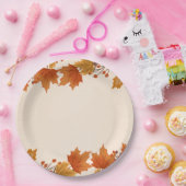Elegante Herfst Esdblad Bruiloft Papieren Bordje (Feest)