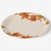 Elegante Herfst Esdblad Bruiloft Papieren Bordje (Gekanteld)