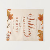 Elegante Herfst Esdblad Bruiloft Wandkleed (Voorkant (horizontaal))