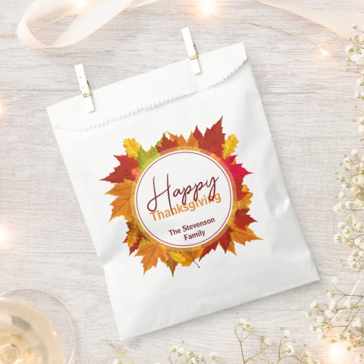 Elegante Herfst esdoorn bladeren krans Thanksgivin Bedankzakje (Geknipt)