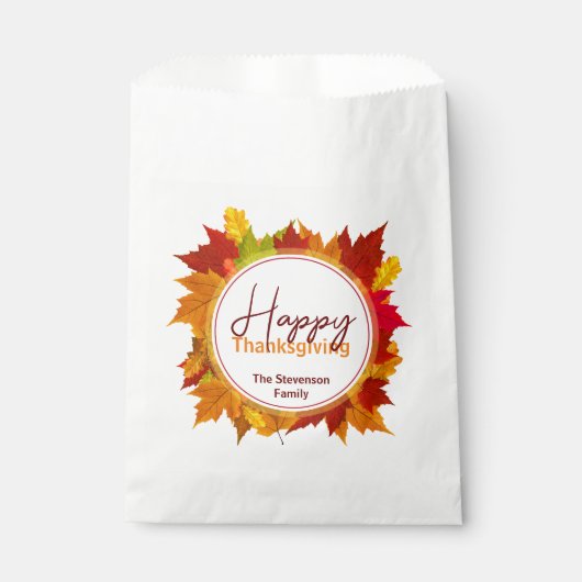 Elegante Herfst esdoorn bladeren krans Thanksgivin Bedankzakje (Voorkant)