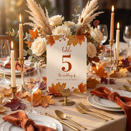 Elegante Herfst Esdoornbladeren Bruiloft Kaart
