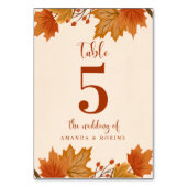 Elegante Herfst Esdoornbladeren Bruiloft Kaart (Voorkant)