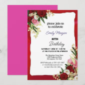 Elegante Herfst Floral 50ste verjaardag Kaart (Voorkant / Achterkant)