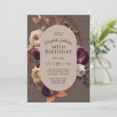 Elegante Herfst Floral 60ste verjaardagsfeest Kaart (Staand voorkant)