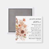 Elegante Herfst Floral | Ayatul Kursi Nikah Favors Magneet (Voorkant / Achterkant)