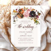Elegante Herfst Floral Boho Wedding Kaart