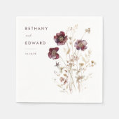 Elegante Herfst Floral bruiloft servetten (Voorkant)