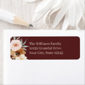 Elegante Herfst Floral Bugundy Etiket (Insitu)