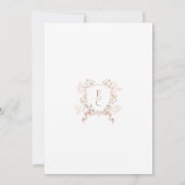 Elegante Herfst Floral Crest Wedding Kaart (Achterkant)