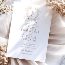 Elegante Herfst Floral Crest Wedding