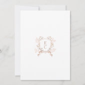 Elegante Herfst Floral Crest Wedding Kaart (Achterkant)
