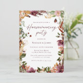 Elegante Herfst Floral housewarming party Kaart (Staand voorkant)