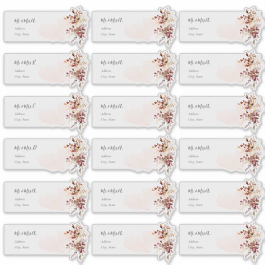 Elegante Herfst Foliage Eucalyptus Gastadres Sticker (Voorkant)