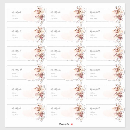 Elegante Herfst Foliage Eucalyptus Gastadres Sticker (Vel)